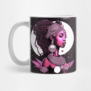 [AI Art] Lunar Lady, Line Art Style Mug